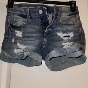 Aeropostale Blue Distressed Jean Shorts